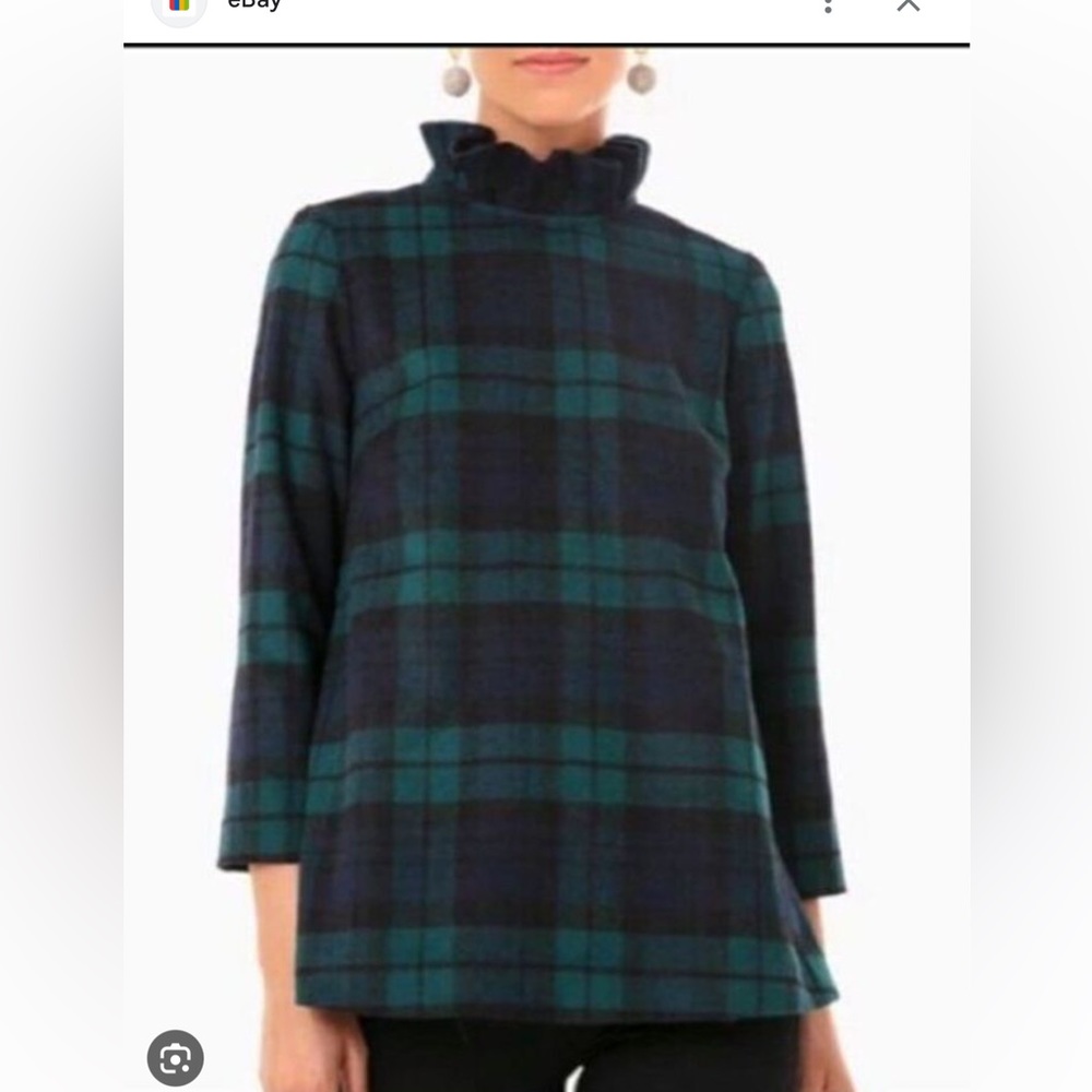 Tuckernuck Green and Black Plaid Top